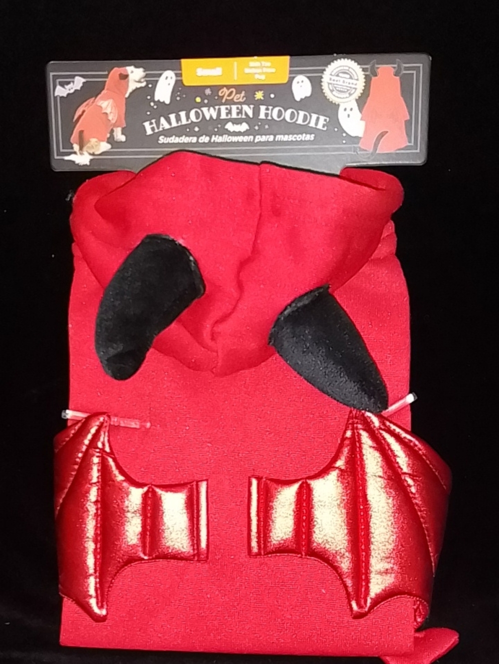 Pet Halloween Hoodie Costume - Red Devil Wings